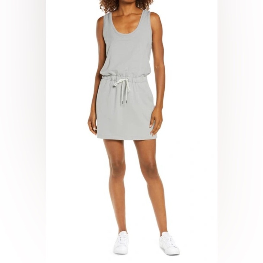 Zella Ponte knit tank dress grey heather size S